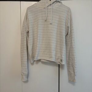 White and Gray Striped Hoodie
